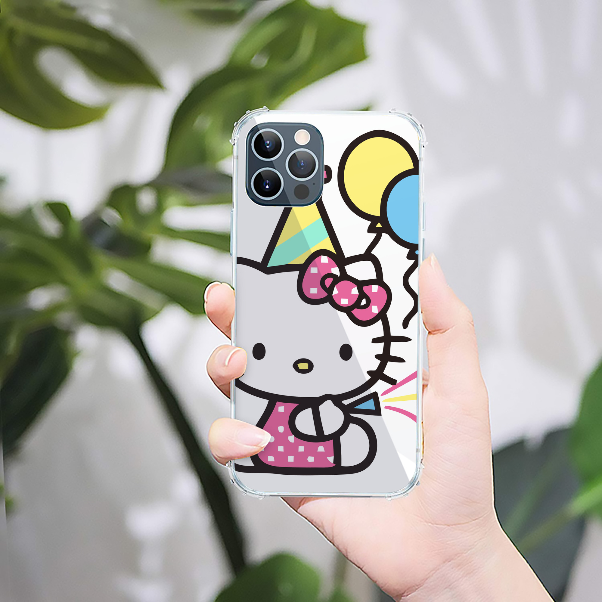 （画像用） Hello Kitty ハローキティ 【iPhone 12シリーズ対応】透明スマホケース（クリアソフトケース）